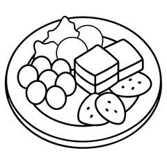 Delicious food line art for coloring book