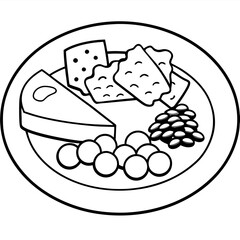 Delicious food line art for coloring book