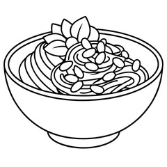 Delicious food line art for coloring book