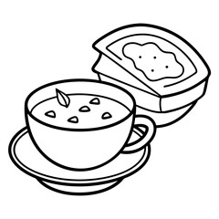 Delicious food line art for coloring book