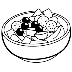 Delicious food line art for coloring book