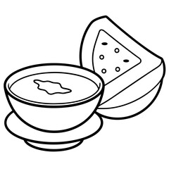 Delicious food line art for coloring book