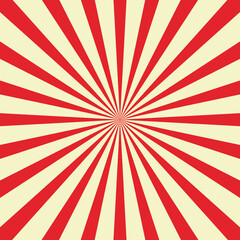 Red retro sun-rays. colorful sunburst background. 