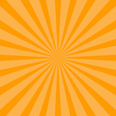 Yellow Orange retro sun-rays. colorful sunburst background. 