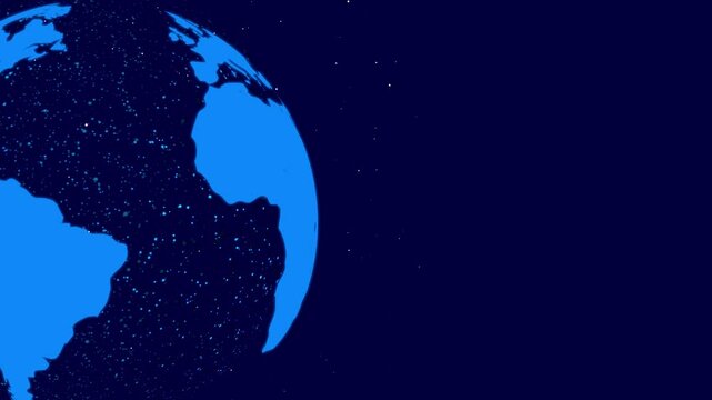 Digital World, Cryptocurrency Network Concept, Blockchain, Data, Internet, Security System, Computer Network. Virtual planet Earth particles lines connection big data. Abstract technology background. - Powered by Adobe