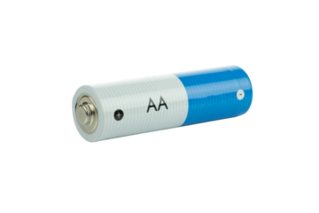 Alkaline batteries AA size isolated on white background with clipping path.