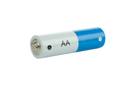 Alkaline batteries AA size isolated on white background with clipping path.