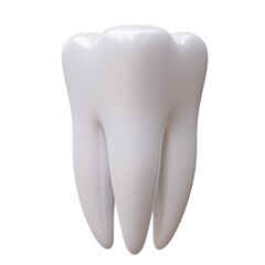 Tooth isolated on white transparent, 3d render