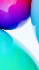 Minimal simple and beautiful color abstract background. Multicolor 3d spheres or balls floating on white background. Wallpaper or template. Low depth of field. 3d rendering illustration not AI