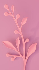 Beautiful 3d paper flowers. 3d rendering illustration not AI