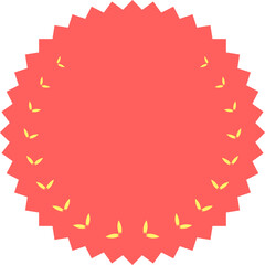 Zig zag wavy edge circle badge illustration. Blank copy space for your design 