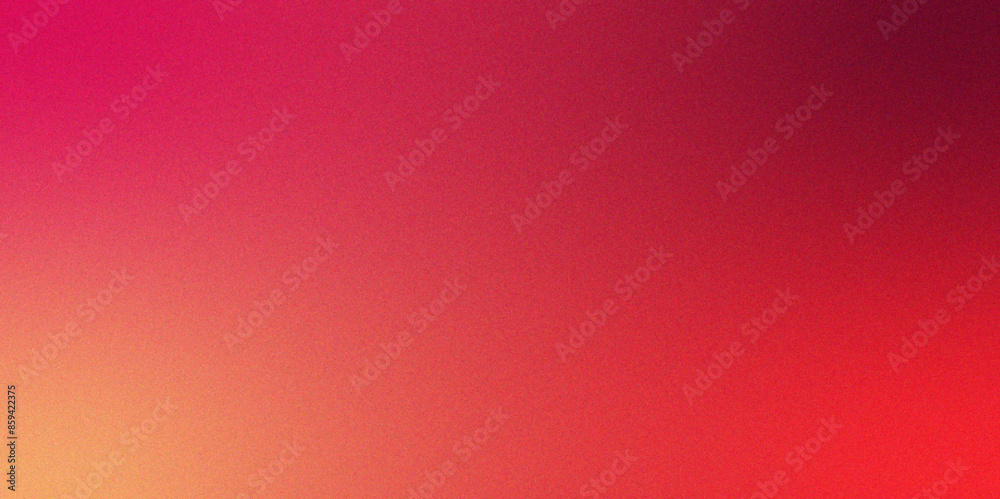 Poster Red orange gradient background grainy noise texture. Soft gradient with grain and noise. Carmine pink pale grainy texture. Luxurious blurred background red deep garnet texture.