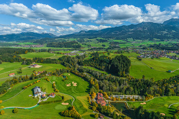 Idyllische Herbststimmung im Allgäu bei Gundelsberg am Golfplatz Oberallgäu