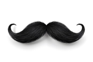Black moustache isolated on white background