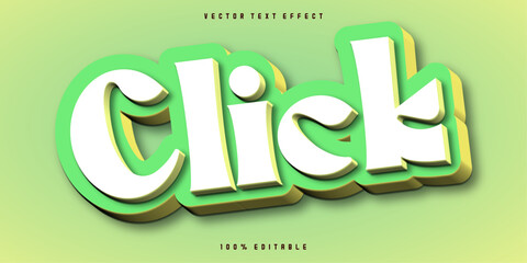Editable 3D text effect - click me 3D text effect templeate