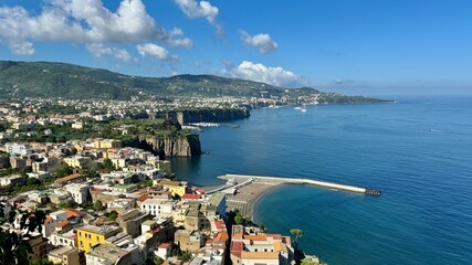 Obraz premium Landscape of Sorrento at Mediterranean Sea in Italy
