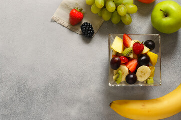 fruit salad with grapes and banana healthy eating