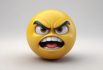 Angry Emoji with Open Mouth and Frown