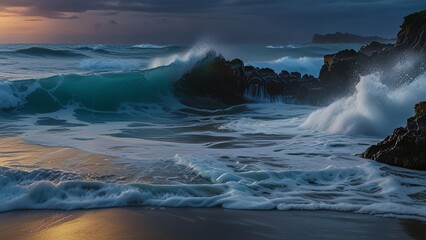 Obraz premium Ocean waves. Nature background.