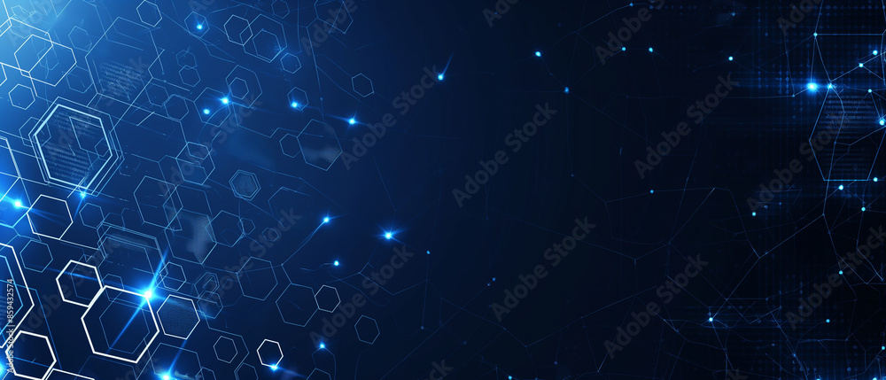 Fototapete abstract background with particles digital technology background