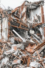A pile of rubble with a clock on top, often used as a symbol for time passing or forgotten moments