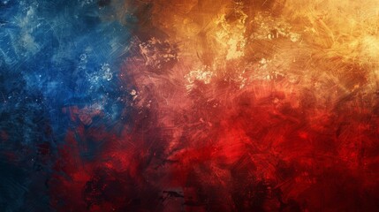 Fototapeta premium A stunning abstract blend featuring dynamic transitions from fiery reds to cool blues with vibrant textures.