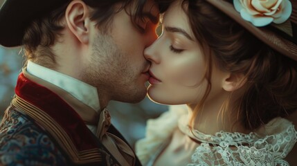 A romantic moment between two people