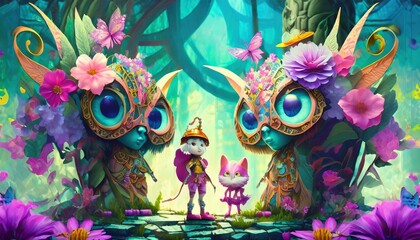 illustrated animated fairy tale character