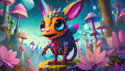 Naklejka premium illustrated animated fairy tale character