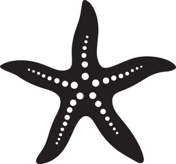 Star Fish Silhouette Vector Illustration White Background