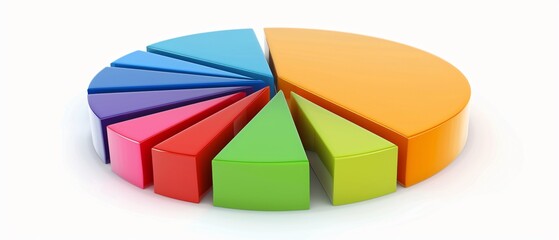 Obraz premium Financial Growth Visualization Pie Chart Showing Increasing Distribution of Assets Over Time