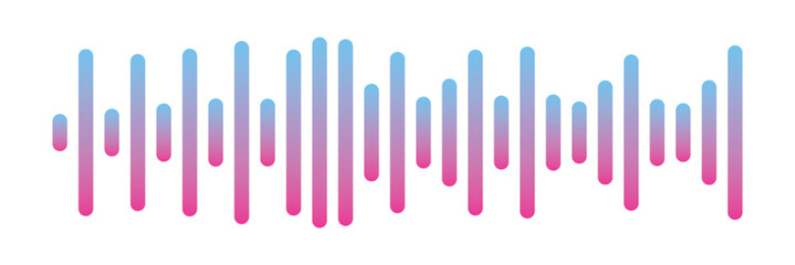 Podcast sound waves set. Waveform pattern for music player, podcast, voise message, music app. Audio wave icon. Equalizer template. Vector illustration isolated on white background in eps 10.