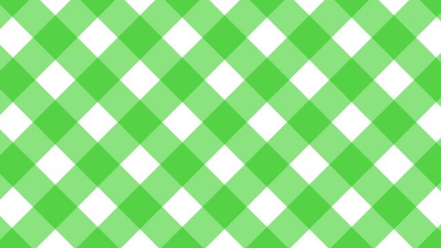 グリーンのチェック柄のシンプルな背景動画