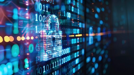 Digital representation of advanced encryption techniques protecting data in transit