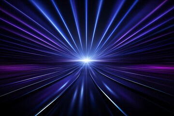 Abstract futuristic technology background with blue and purple gradient rays.