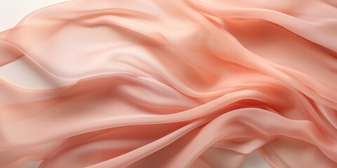 Fototapeta premium beautiful elegant silk fabric of peach color, abstract peach background