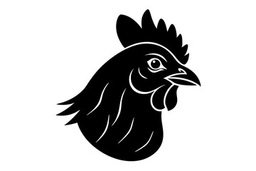 chicken head vector , silhouette, illustration ,