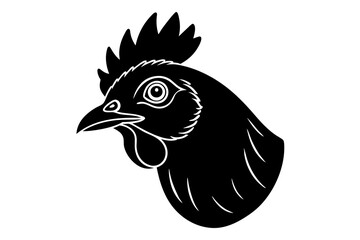chicken head vector , silhouette, illustration ,