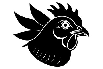 chicken head vector , silhouette, illustration ,