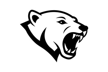 polar bear head vector , silhouette , illustration ,