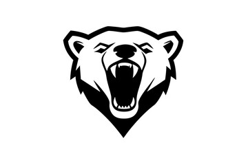polar bear head vector , silhouette , illustration ,