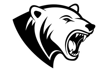 polar bear head vector , silhouette , illustration ,