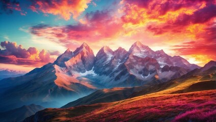 sunset over the mountains