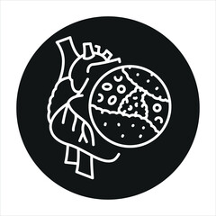 Infarct line black icon. Signs for web page