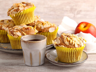 Nectarine and almond muffins