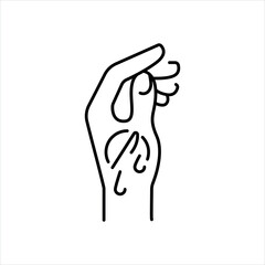 Cuts line color icon. Household injuries sign for web page