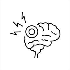 Concussions line color icon. Household injuries sign for web page