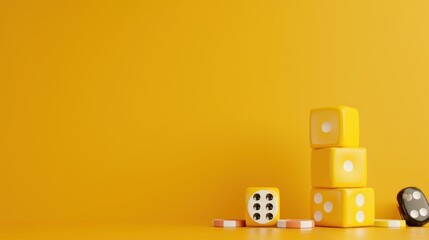 A vibrant yellow casino slot machine, with bold graphics and a modern design that conveys a sense of excitement and fun. The image provides plenty of copy space for adding text or graphics, perfect