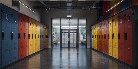 modern school lockers with sleek designs and durable materials, providing secure storage solutions for students while enhancing school aesthetics.