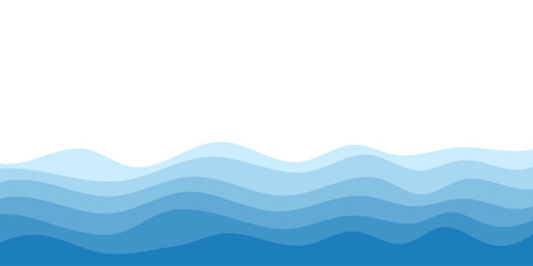 Background vector illustration of blue ocean wave layers